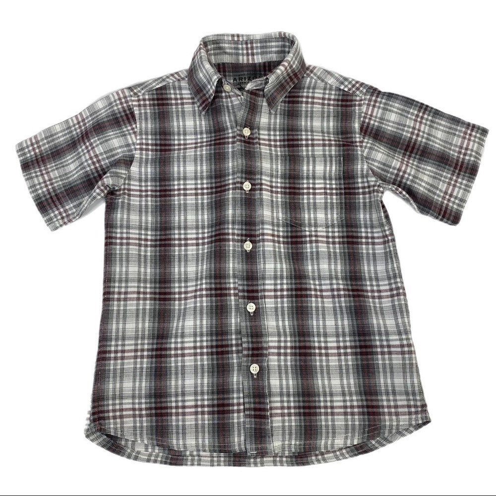 Arizona Jean Company Boy’s Plaid Short Sleeve Button Down